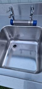 Stainless steel prep table with sink