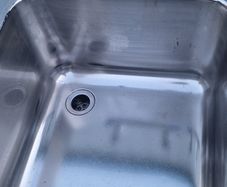 Stainless steel prep table with sink
