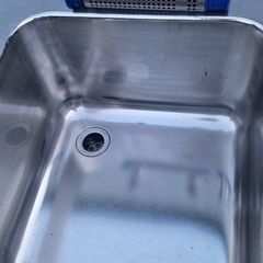 Stainless steel prep table with sink