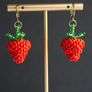 Handmade Cute Beaded Red Strawberry Earrings Image 2