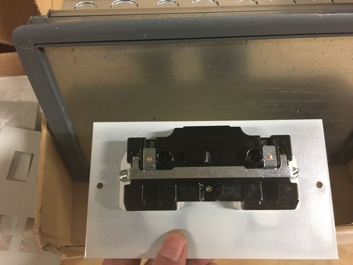 3 Compartment Electrical Floor Boxes Complete with 2 sockets and data Plate
