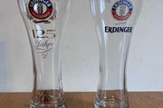 Two Erdinger beer glasses