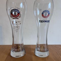 Two Erdinger beer glasses