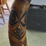 RARE  Senegal Decorated Cow Horn signed ABND. On marble plinth. Image 4