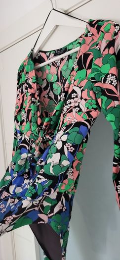 ZARA floral double tie-front bodysuit Sz S (Fit 8UK) - Bnwot - Rrp 24.99