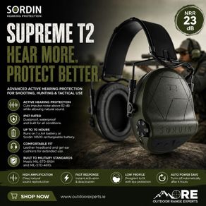 Professional  Active Hearing Protectors - Sordin Supreme T2