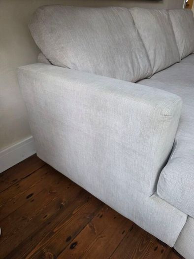 DFS Large Light Grey L-Shaped Corner Sofa with Chaise - 255cm