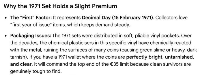 Isle of Man First decimal coin set 1971 | Pobjoy Mint 6 coins with card