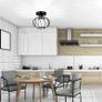HOME Modern Crystal Ceiling Light Fixture- Industrial Mini Semi Flush Mount Ceiling Lighting LED Crystal Chandeliers Fitting for Kitchen Hallway Dining Rooms Living Room - Black (FREE POSTAGE) Image 2