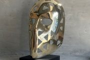 Mask Sculpture On Stand- Polished Bronze