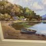 Vintage watercolour Painting Lake & Mountain Scene Image 4