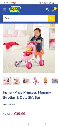 Fisher-Price Princess Musical Stroller & Doll Gift Set