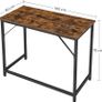 Desk, computer table, narrow office table, 100 x 50 x 75 cm, study, home office, office, simple structure, metal, industrial design, vintage brown-black Image 3