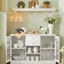 White Sideboard Cabinet with Glass Doors Image 4