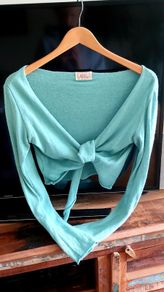 REDUCED LAST DAY Avoca Anthology Turquoise Wrap Cardigan & Mesh Sleeveless Cami