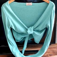 REDUCED LAST DAY Avoca Anthology Turquoise Wrap Cardigan & Mesh Sleeveless Cami