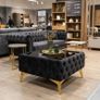 Luxury Velvet Chesterfield Coffee Table 63x63x35cm Square Velvet Image 7
