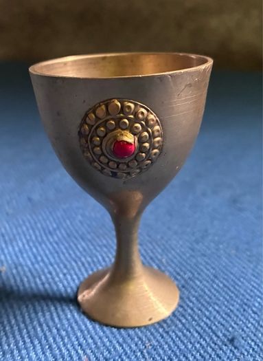 Single Vintage brass egg cup