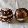 A Pair of Antique Inlaid Wooden Balls Image 2