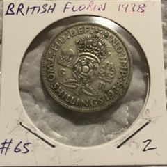 British Florin 1938 (50% Silver)