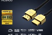 MOSHOU 4M Premium HDMI 2.1 UHD/3D 8K (7680x4320@60Hz) 48Gbps Slim Luxury Model (Nylon Braided/Gold Plated) Cable (Brand New/Warranty)