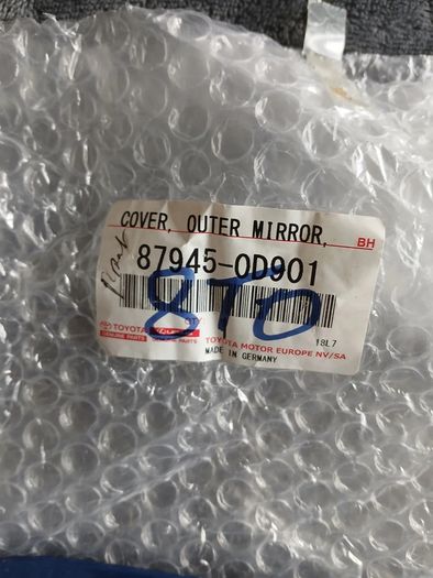 Genuine Toyota Yaris 05-11, Part 87945-0d901 (cover, Outer Mirror, Lh)
