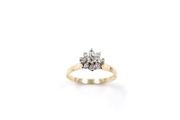 GOLD RING 9K with diamond cluster
