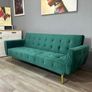 Luxury Velvet Sofa Bed with Golden Legs green Image 4