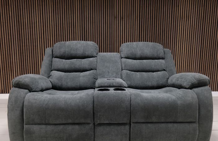 Roma Plus Grey Fabric Wireless Charging Recliner Sofa