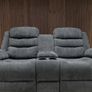 Roma Plus Grey Fabric Wireless Charging Recliner Sofa Image 8