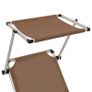 Folding Sun Loungers with Roof 2 pcs Aluminium&Textilene Brown Image 6
