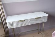 LIKE-NEW Light Grey Valencia Solid Mango Wood Console / Dressing Table