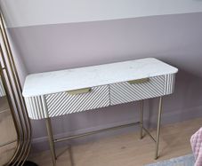 LIKE-NEW Light Grey Valencia Solid Mango Wood Console / Dressing Table