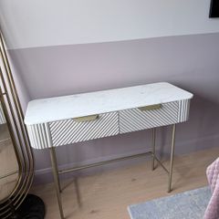 LIKE-NEW Light Grey Valencia Solid Mango Wood Console / Dressing Table