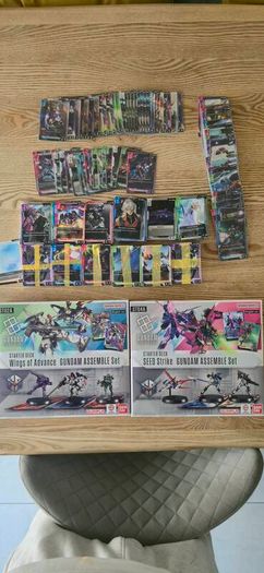 Gundam TCG cards and assemble kits