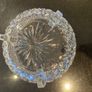 vintage eight inch pressed glass bowl on glass feet Image 4