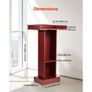 Podium Stand, 1040 mm Wooden Lectern, Laptop Desk with Wide Reading Surface and Storage Shelf, Edge Stopper, Elegant Design, Flool-Standing Image 2