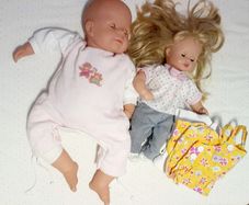 Soft Bodied dolls with sound + clothes