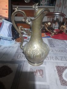 Large Antique Beautiful Decorated Pitcher with Lid, Stamp on Base in Photos, Postage Available or Collection