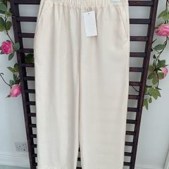 trousers Bnwt Zara cream wide leg trousers medium modal fabric
