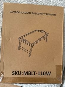 White breakfast tray