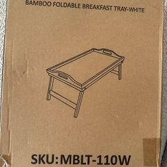 White breakfast tray