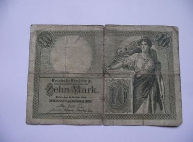 Germany. Reichskassenschein 10 Mark (6.10.1906)