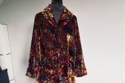 Vintage crushed velvet multi-coloured coat