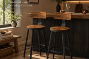 Industrial Bar Stools Set of 2  Vintage Brown and Black