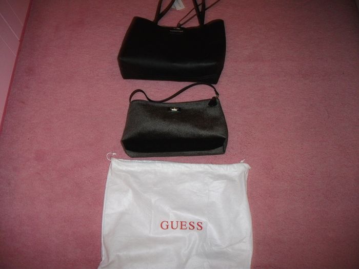 GUESS Bobbi reversible black velvet tote