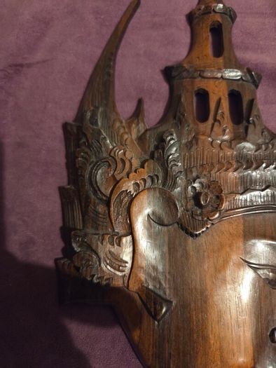 Vintage Thai Carved Face Temple Deity