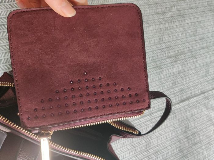 Dune backpack / handbag in burgundy