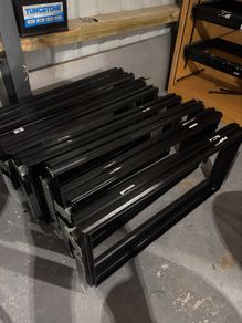 Powder coated pull out steel shelving