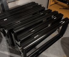 Powder coated pull out steel shelving